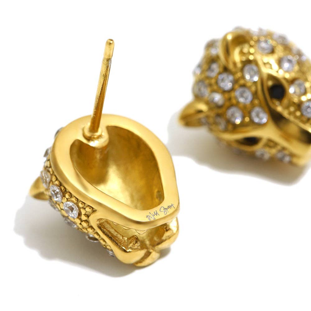 Boucles d'oreilles en cristal Guépard féroce