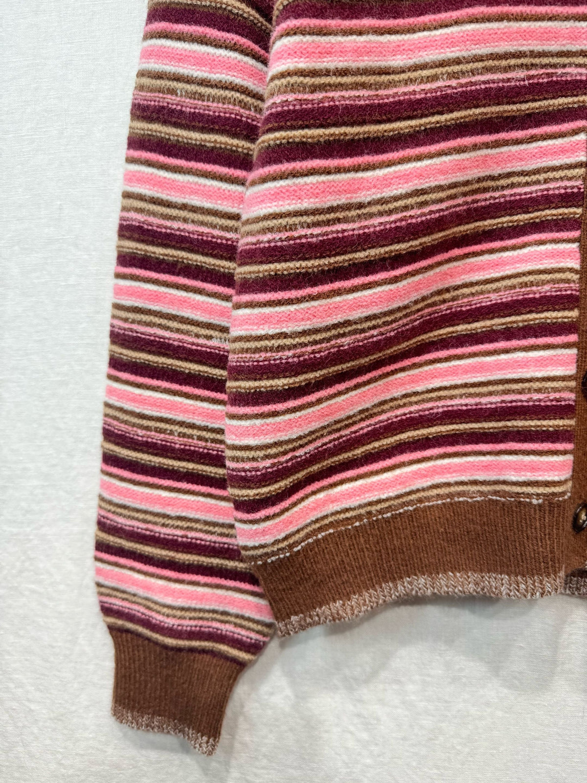 Burgundy Striped Cardigan