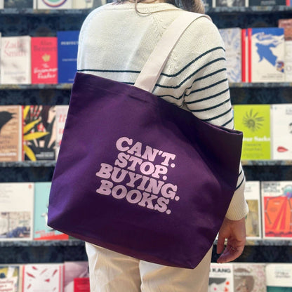 Impossible. D'arrêter. D'acheter. Des livres. - Sac fourre-tout en toile Plum