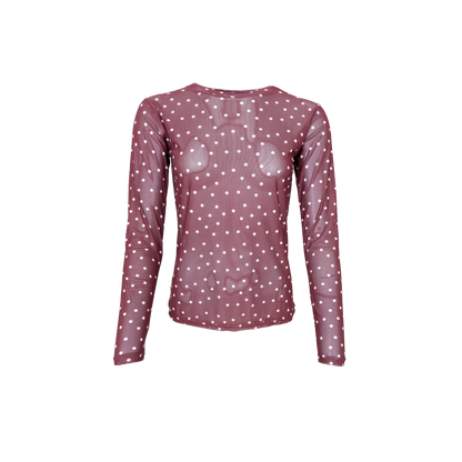 BCAnnie mesh dot blouse plum