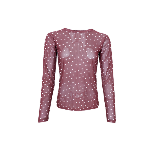 BCAnnie mesh dot blouse plum