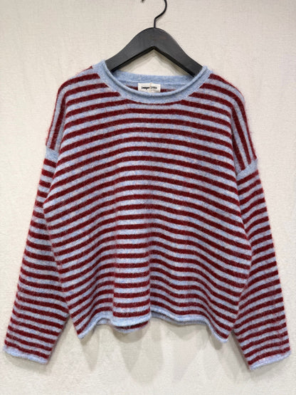 Striped Sweater in Burgundy / Blue