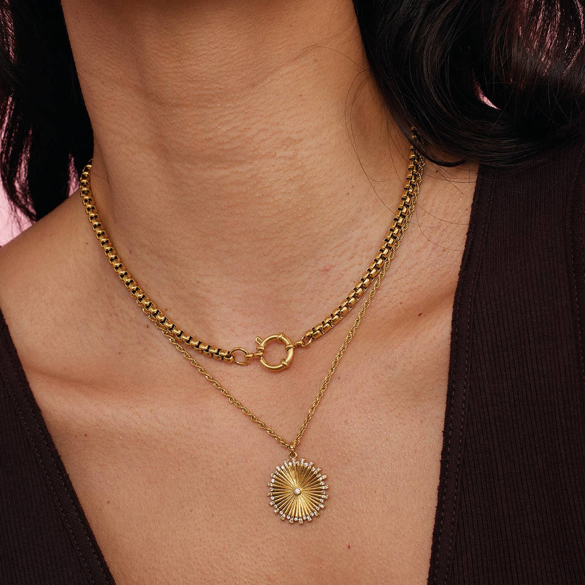 Dakota Chunky Gold Choker Necklace