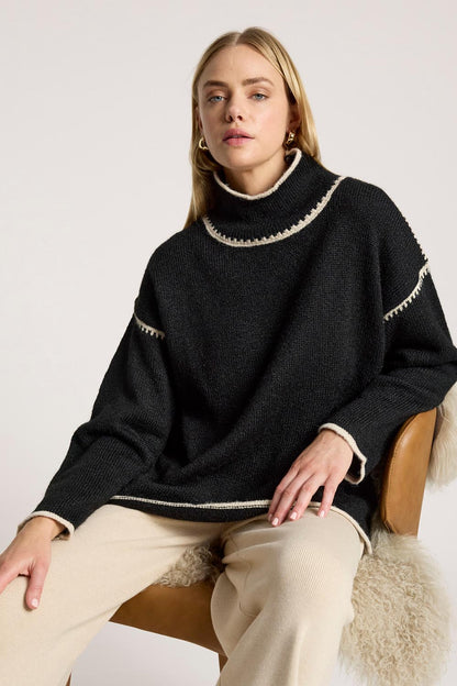 Pull Orin noir/dune Eb & Ive
