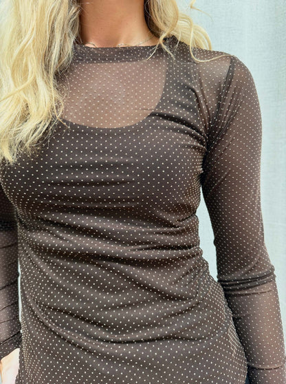 BCJESSIE mesh blouse - Coffee