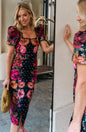 The Rinna Puff Sleeve Sweetheart Neckline Pencil Dress