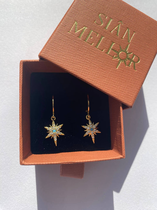 Small star huggie hoop earrings