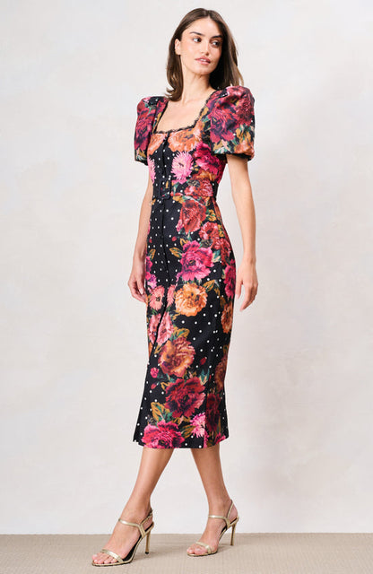 The Rinna Puff Sleeve Sweetheart Neckline Pencil Dress