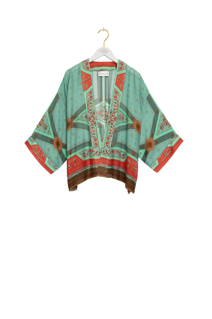 Kimono Aqua Fleur de Lys