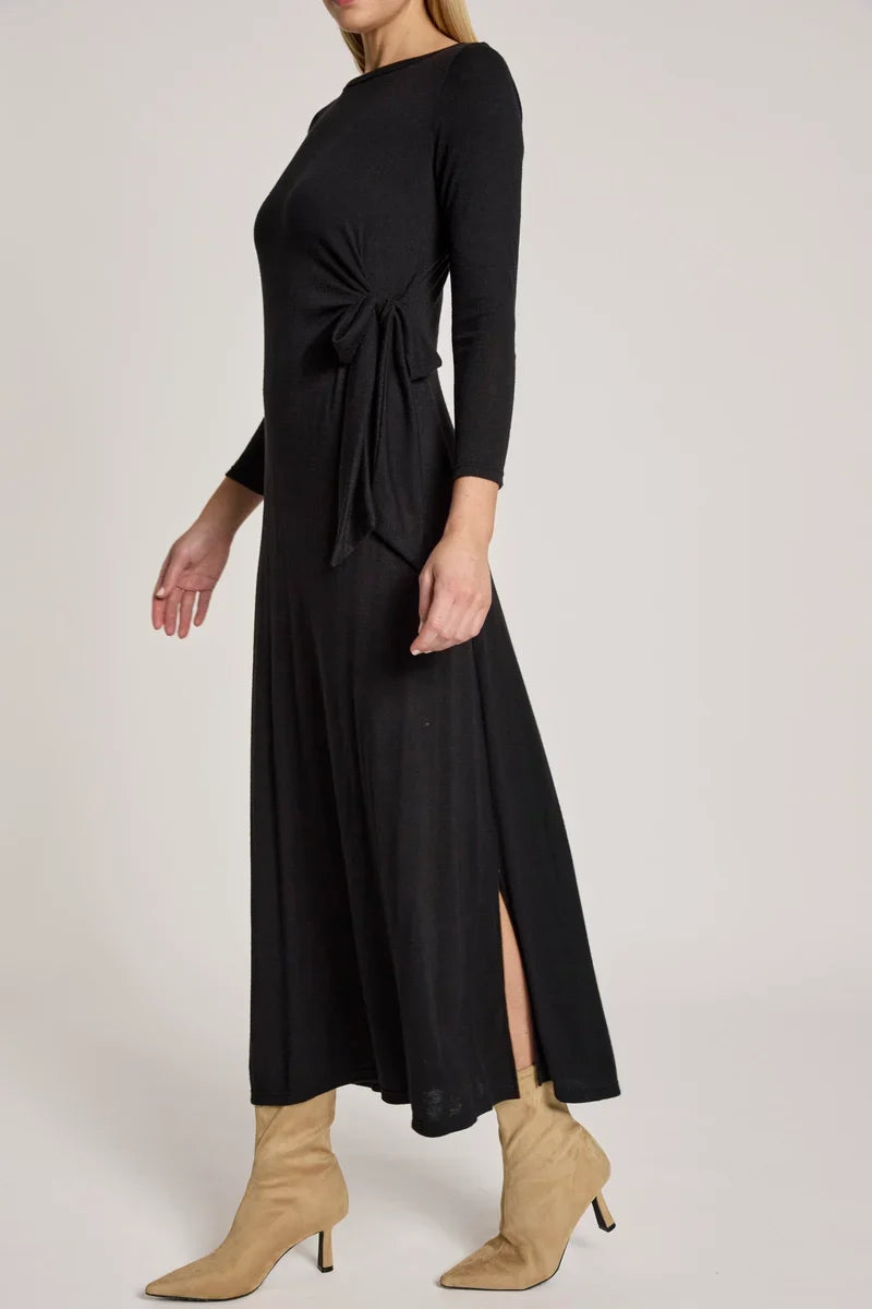 Aria side tie maxi dress Eb & Ive in black