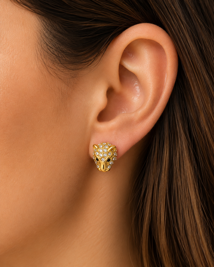 Boucles d'oreilles en cristal Guépard féroce