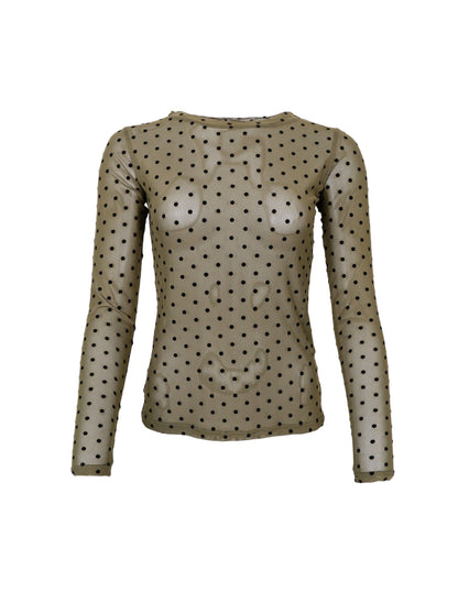 BC Jennie dotted mesh blouse