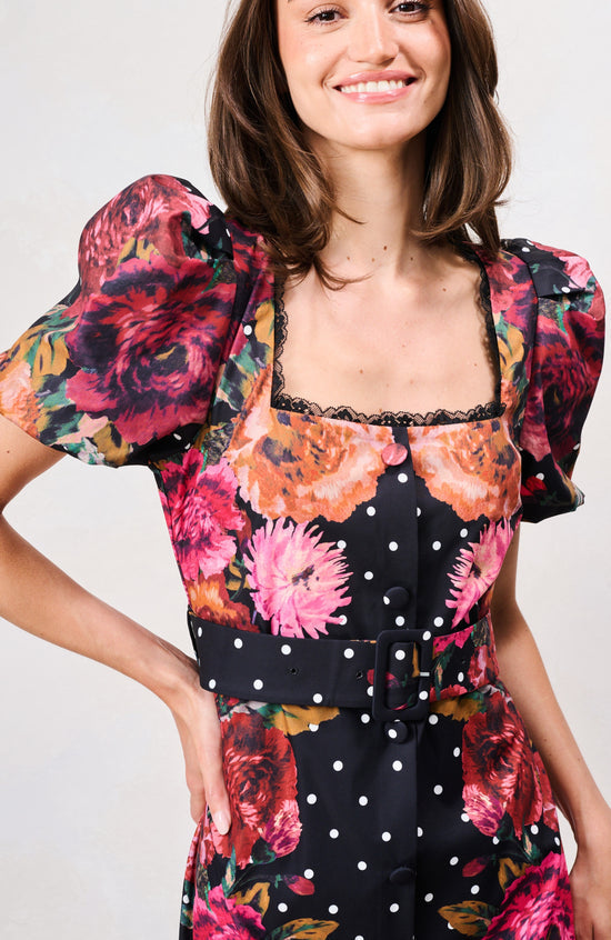 The Rinna Puff Sleeve Sweetheart Neckline Pencil Dress
