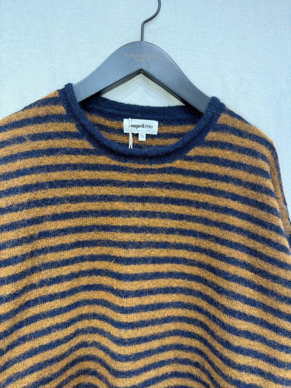 Pull rayé à rayures camel