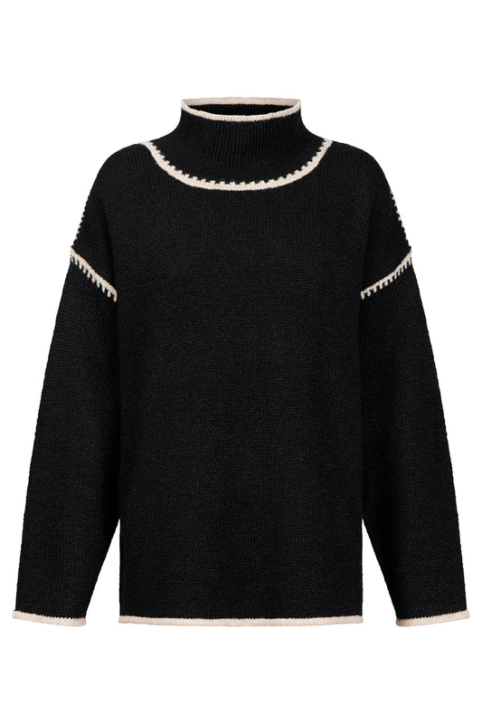 Pull Orin noir/dune Eb & Ive