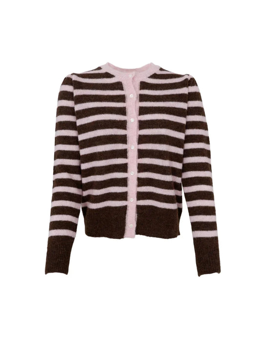BCDELL puff cardigan - Brown/Pink