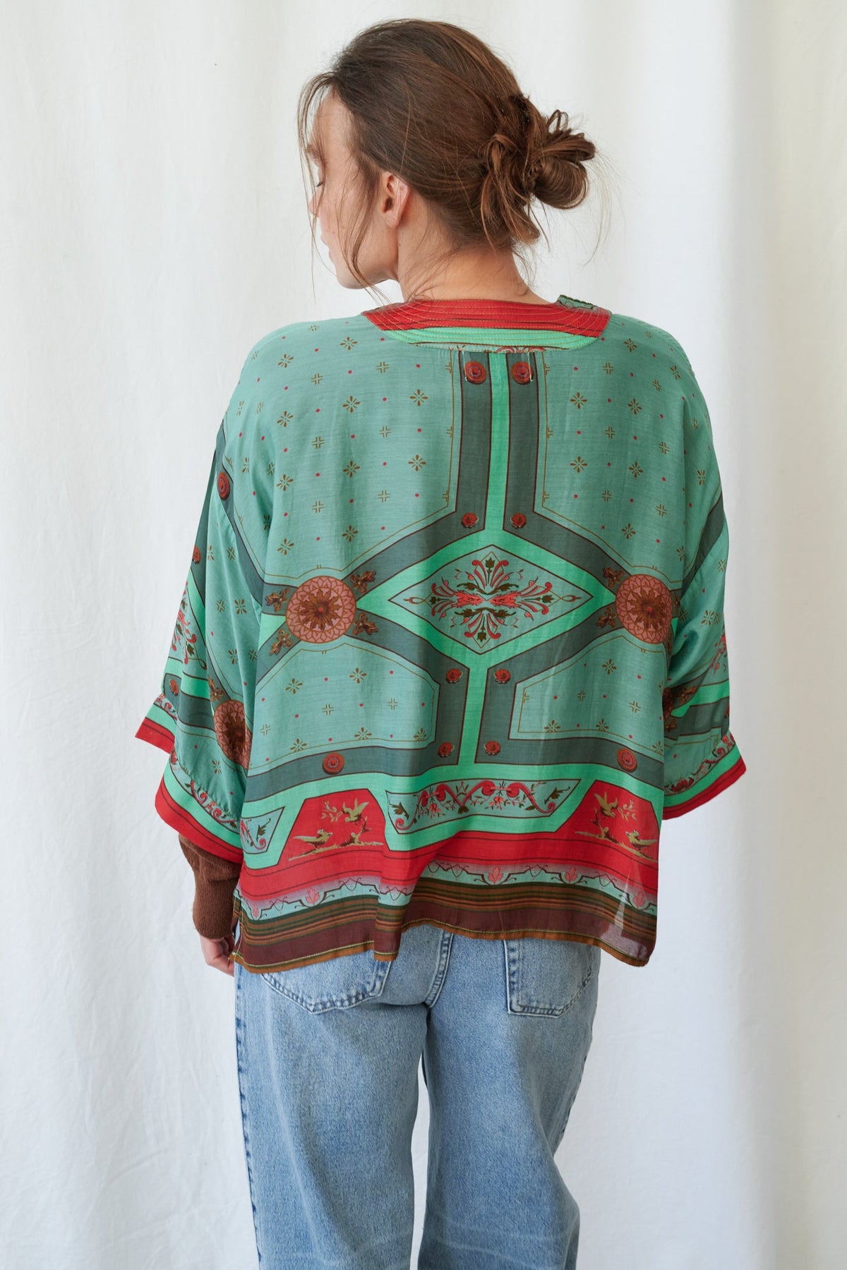 Kimono Aqua Fleur de Lys