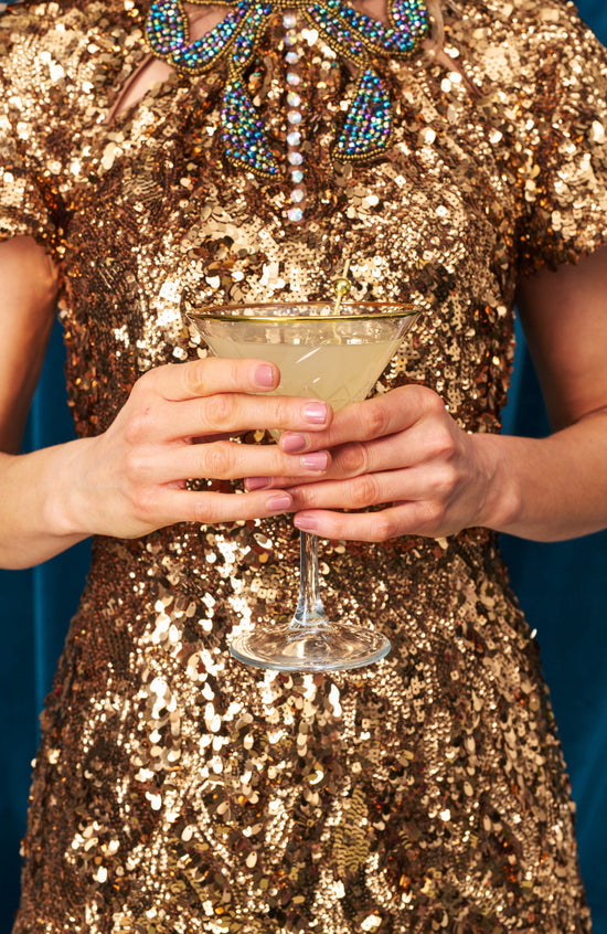 The Lux High Neck Bow Detail Sequin Mini Dress