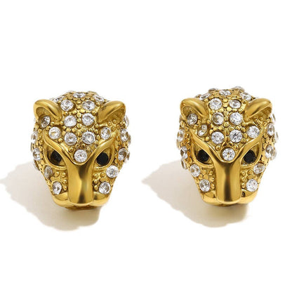 Boucles d'oreilles en cristal Guépard féroce