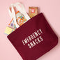Emergency Snacks - Burgundy Canvas Tote Bag
